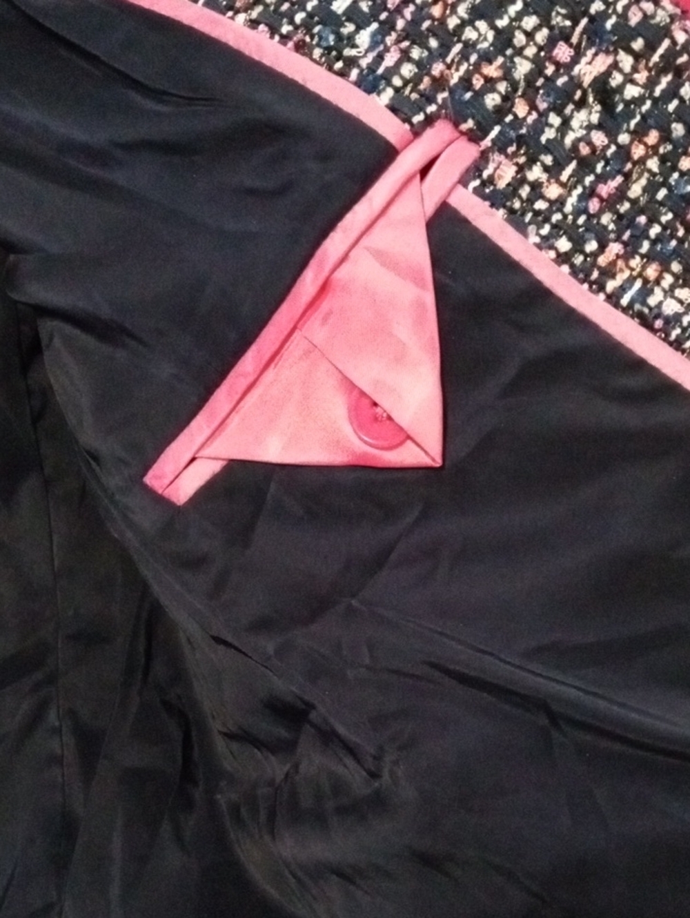 j Crew Structured Tweed Open-Front Jacket in Navy and Pink - Picture 4 of 5